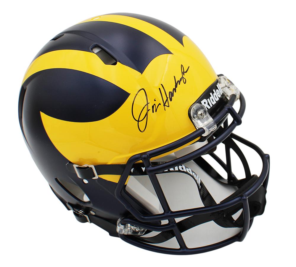 Jim Harbaugh Signed Michigan Wolverines Full-Size Authentic On-Field Speed Helmet (Fanatics) at PristineAuction.com Jim Harbaugh Signed Michigan Wolverines Full-Size Authentic On-Field Speed Helmet (Fanatics) at PristineAuction.com