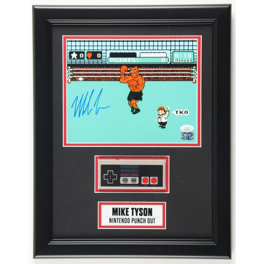 Mike Tyson Signed "Punch-Out!!" Custom Framed Photo Display with Nintendo Controller (Tyson & JSA) at PristineAuction.com