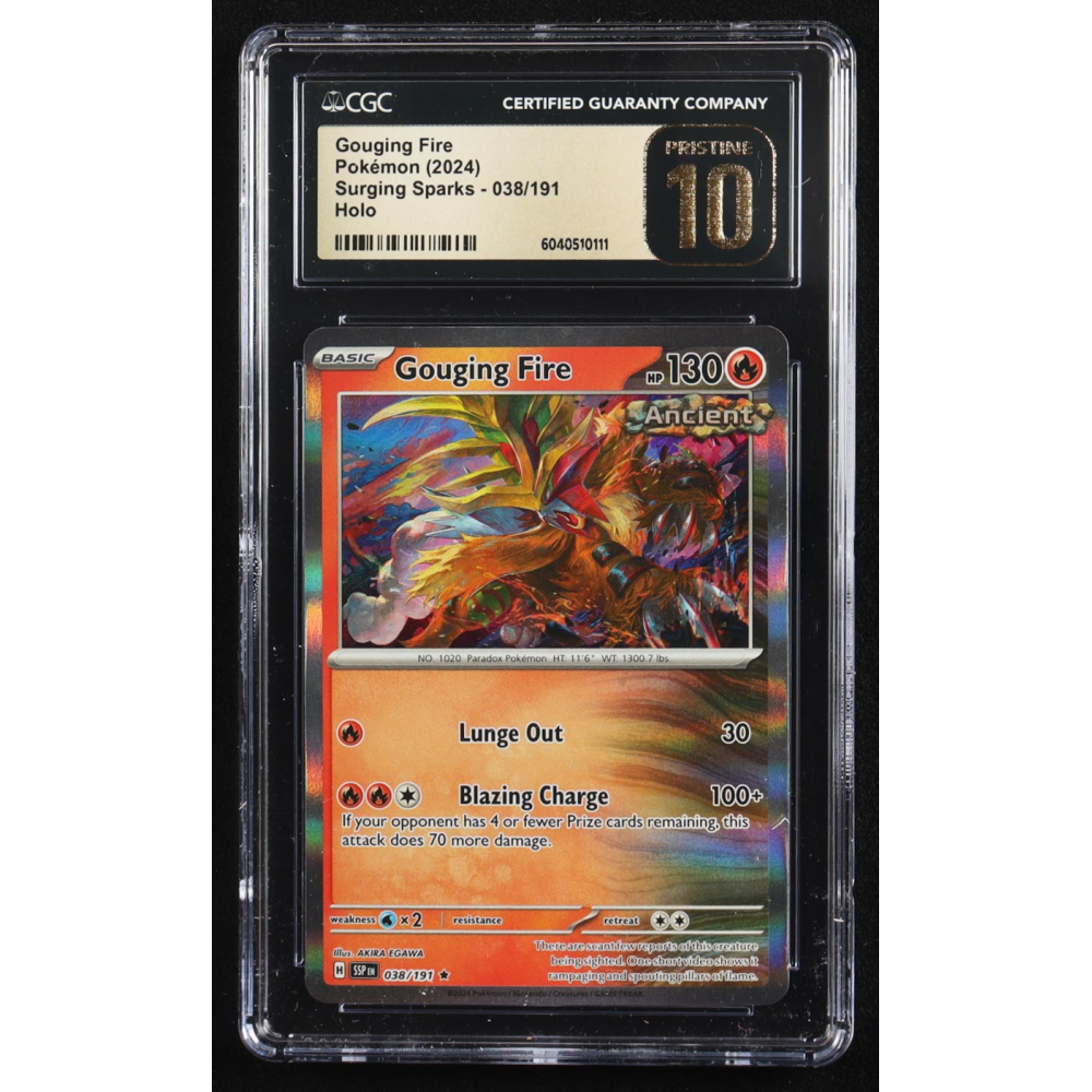 Gouging Fire 2024 Pokemon Surging Sparks #038 (CGC Pristine 10) at PristineAuction.com