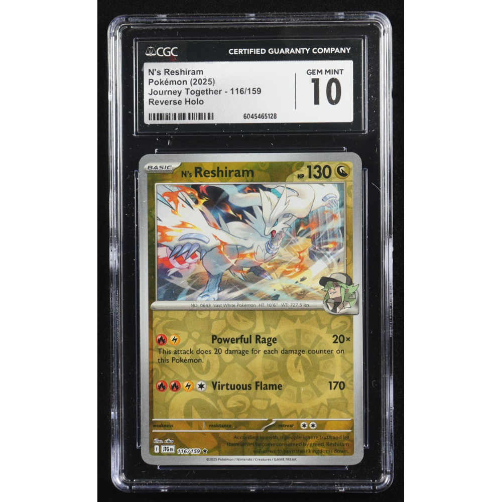 N's Reshiram 2025 Pokemon Journey Together #116 (CGC 10) at PristineAuction.com