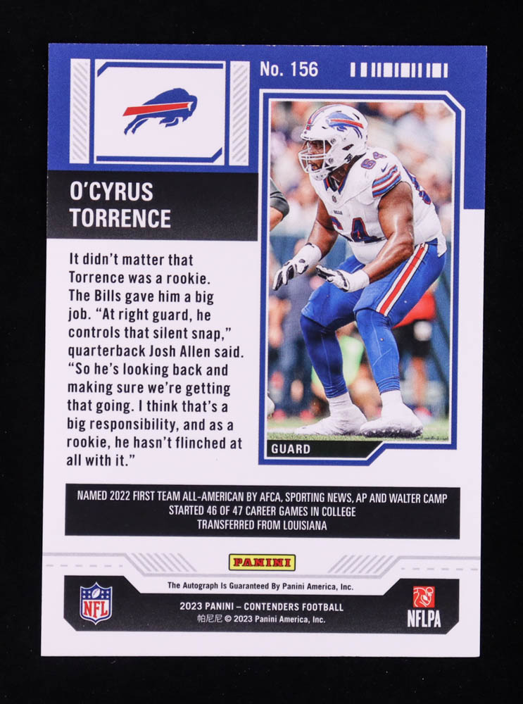O'Cyrus Torrence 2023 Panini Contenders #156 AU RC at PristineAuction.com O'Cyrus Torrence 2023 Panini Contenders #156 AU RC at PristineAuction.com