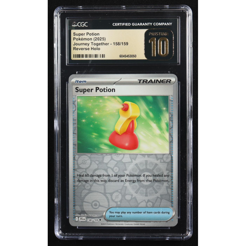 Super Potion 2025 Pokemon Journey Together #158 (CGC Pristine 10) at PristineAuction.com