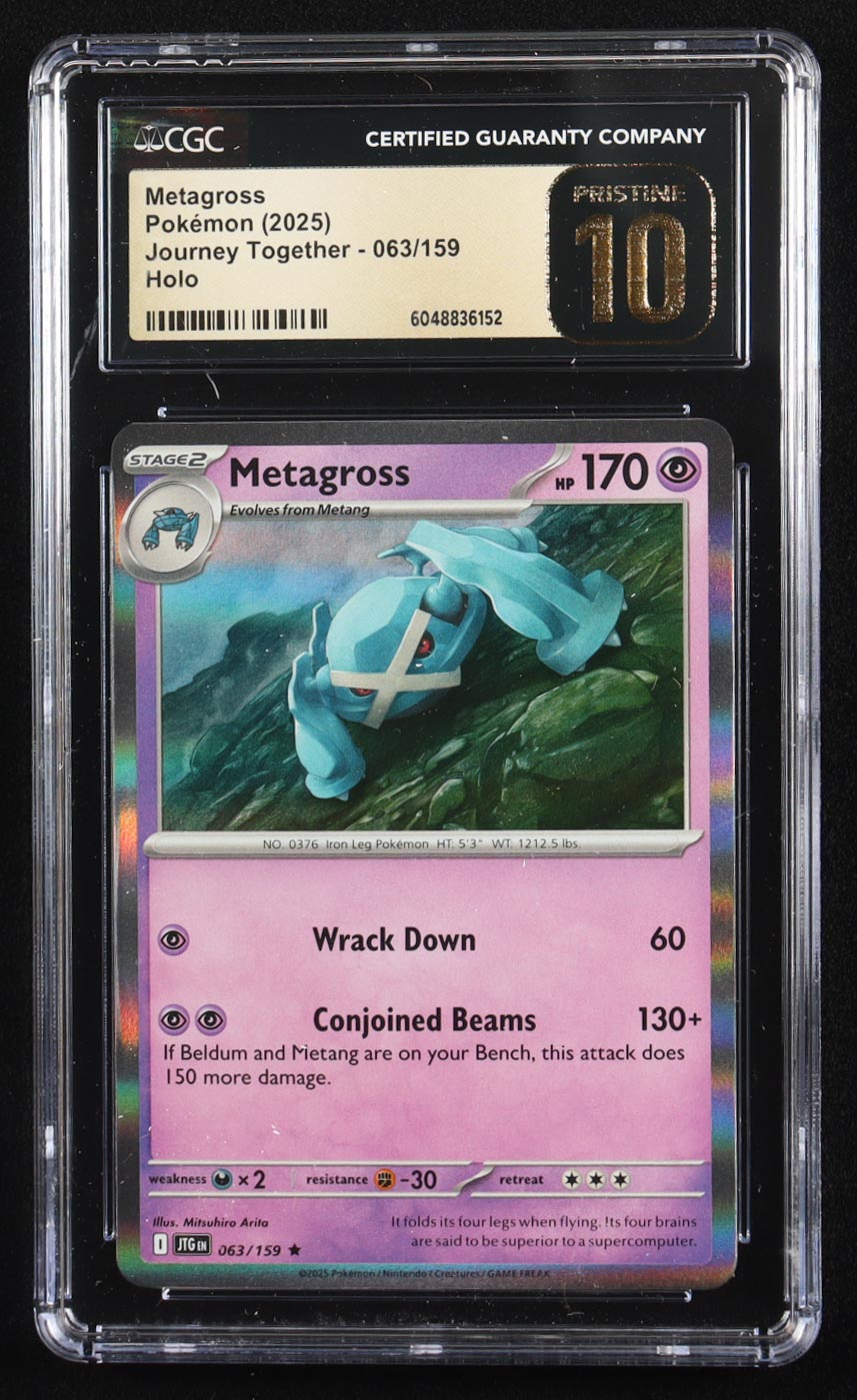Metagross 2025 Pokemon Journey Together #063 (CGC Pristine 10) at PristineAuction.com Metagross 2025 Pokemon Journey Together #063 (CGC Pristine 10) at PristineAuction.com