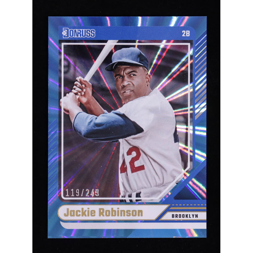 Jackie Robinson 2024 Donruss Carolina Blue Laser #16 #119/249 at PristineAuction.com