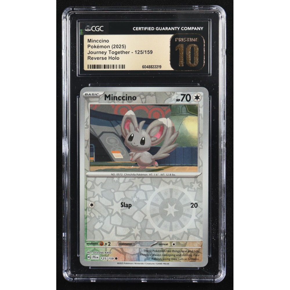 Minccino 2025 Pokemon Journey Together #125 (CGC Pristine 10) at PristineAuction.com