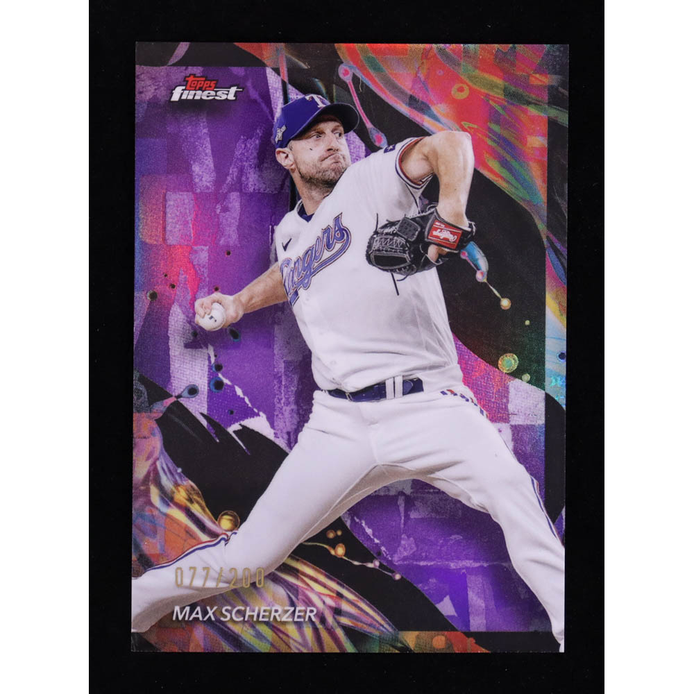 Max Scherzer 2024 Finest Purple Refractors #129 #077/200 at PristineAuction.com