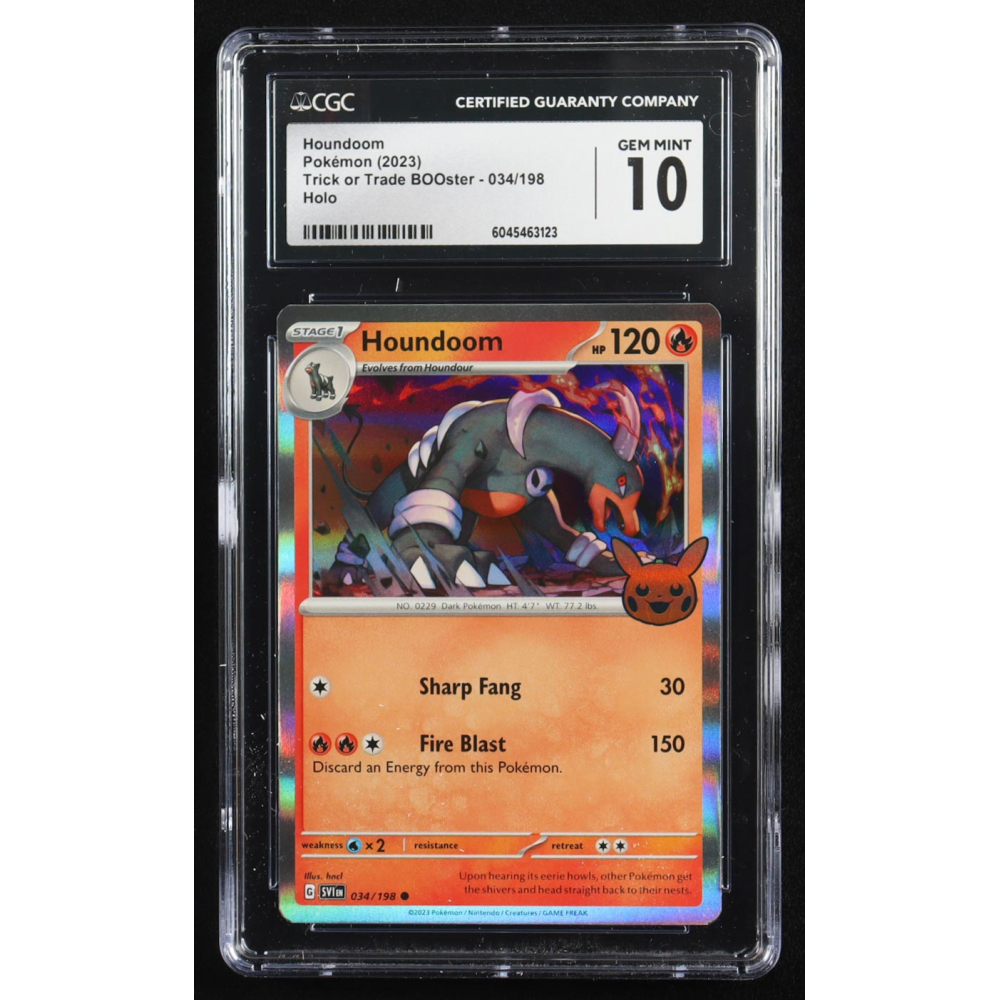 Houndoom 2023 Pokemon Trick or Trade BOOster #034 (CGC 10) at PristineAuction.com
