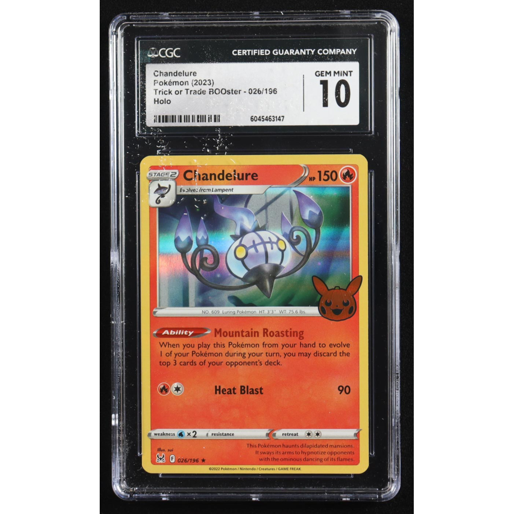 Chandelure 2023 Pokemon Trick or Trade BOOster #026 (CGC 10) at PristineAuction.com