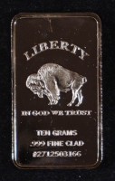 10g .999 Fine Clad Gold Bar - Buffalo Design at PristineAuction.com