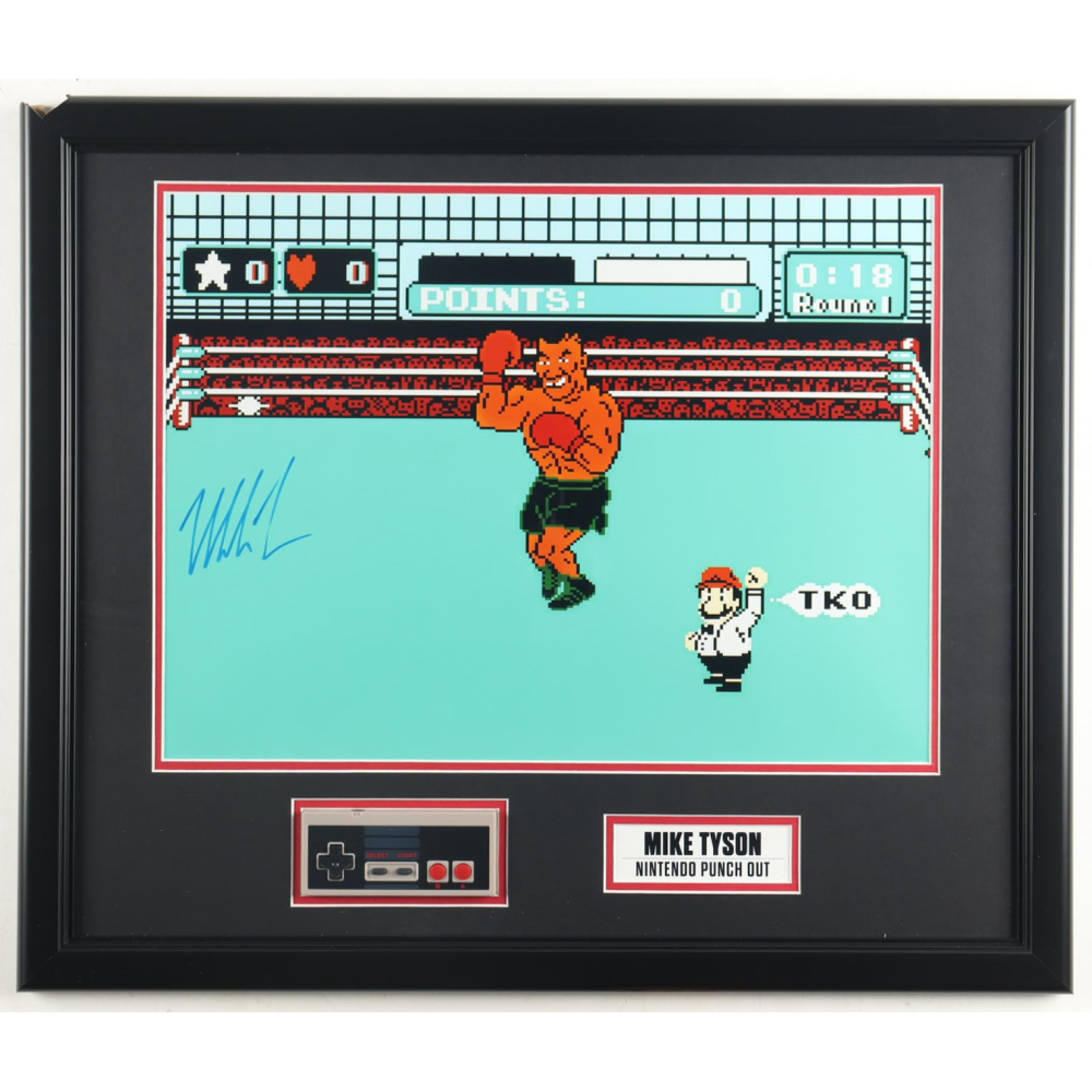 Mike Tyson Signed "Punch-Out!!" Custom Framed Photo Display with Nintendo Controller (Tyson & JSA) at PristineAuction.com
