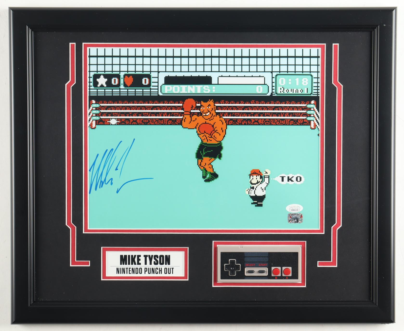 Mike Tyson Signed "Punch-Out!!" Custom Framed Photo Display with Nintendo Controller (Tyson & JSA) at PristineAuction.com Mike Tyson Signed "Punch-Out!!" Custom Framed Photo Display with Nintendo Controller (Tyson & JSA) at PristineAuction.com