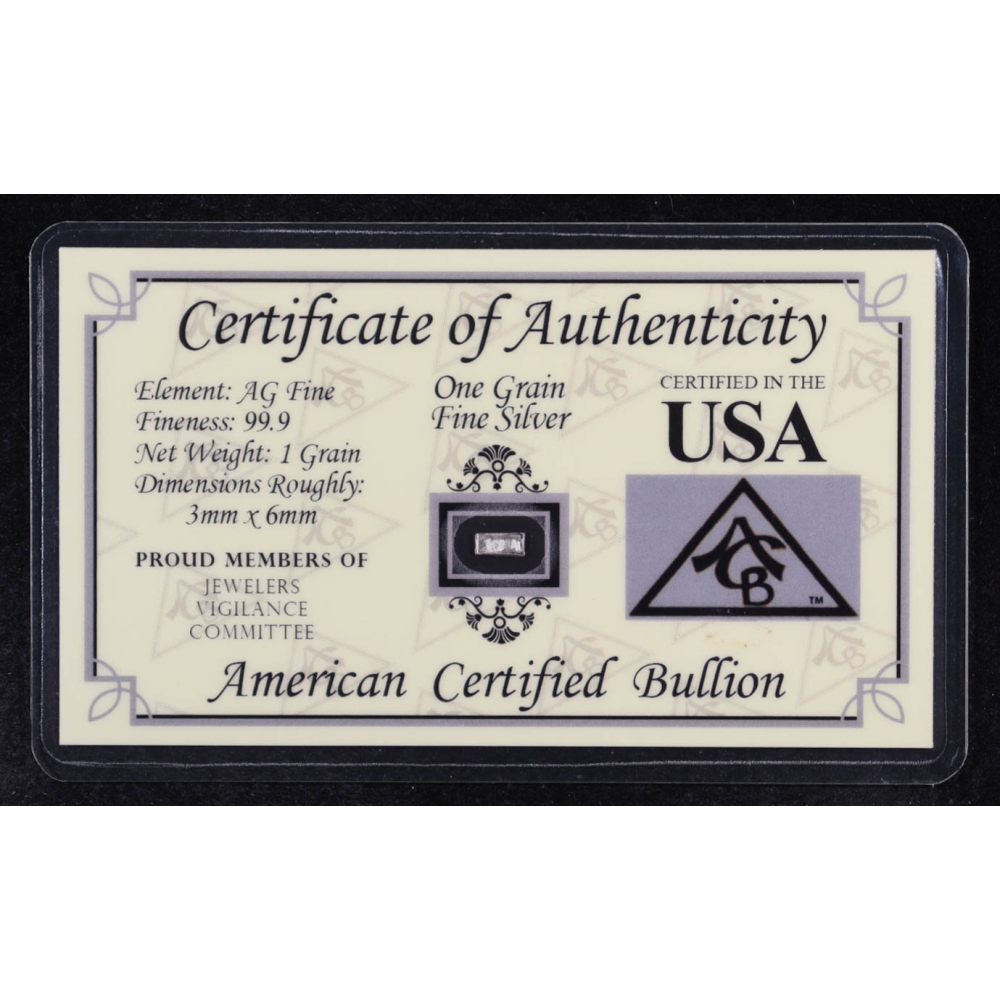 1 Grain .999 Fine Silver Bar at PristineAuction.com