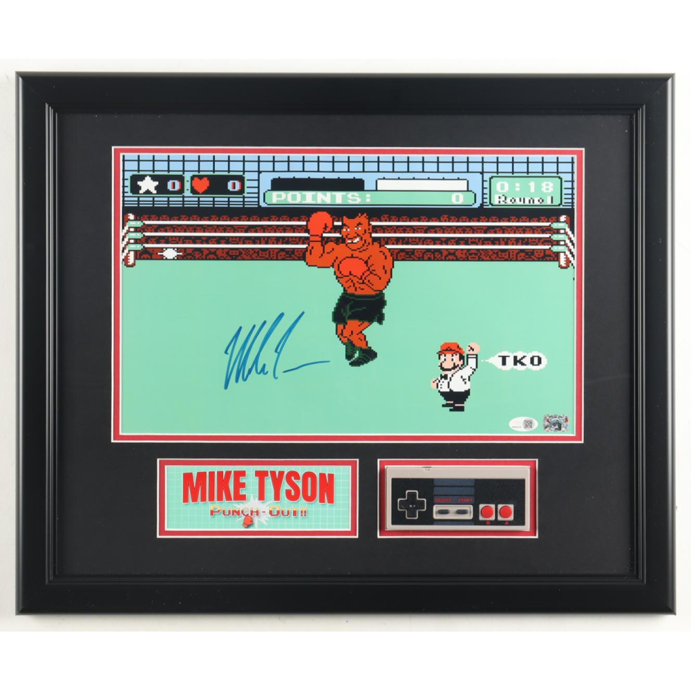 Mike Tyson Signed "Punch-Out!!" Custom Framed Photo Display with Nintendo Controller (Tyson & JSA) at PristineAuction.com