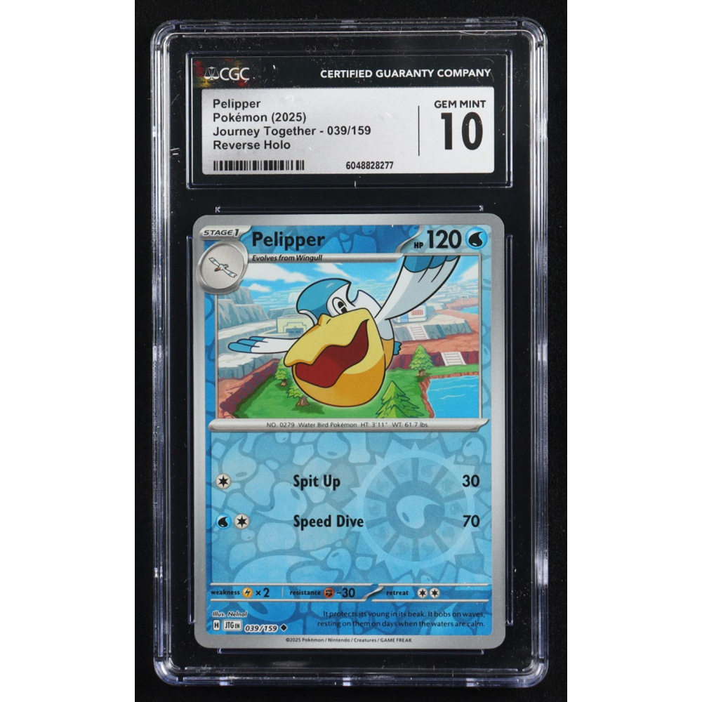Pelipper 2025 Pokemon Journey Together #039 (CGC 10) at PristineAuction.com