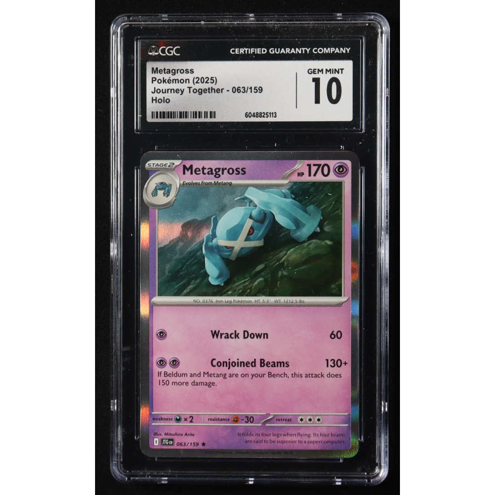 Metagross 2025 Pokemon Journey Together #063 (CGC 10) at PristineAuction.com