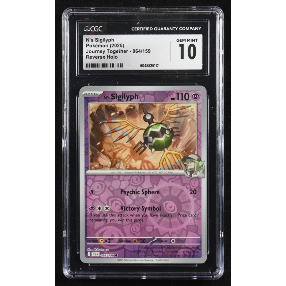 N's Sigilyph 2025 Pokemon Journey Together #064 (CGC 10) at PristineAuction.com
