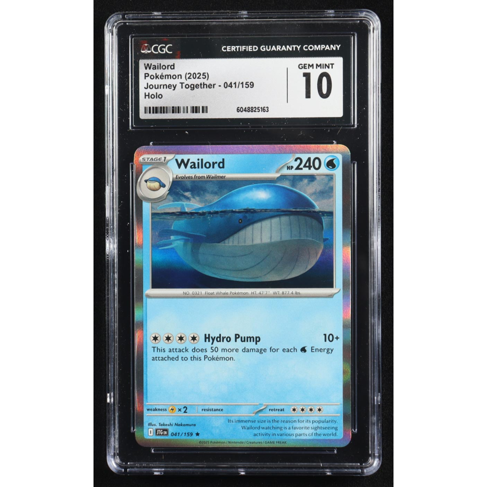 Wailord 2025 Pokemon Journey Together #041 (CGC 10) at PristineAuction.com