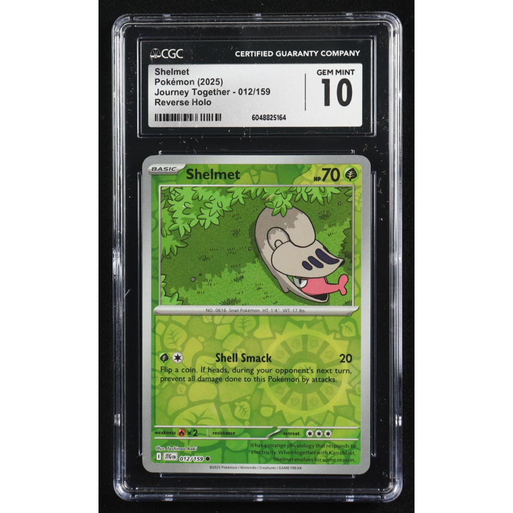 Shelmet 2025 Pokemon Journey Together #012 (CGC 10) at PristineAuction.com