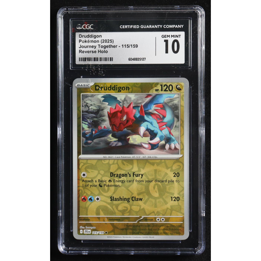Druddigon 2025 Pokemon Journey Together #115 (CGC 10) at PristineAuction.com