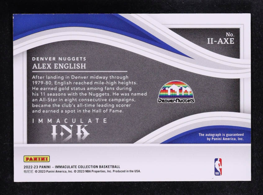 Alex English 2022-23 Immaculate Collection Immaculate Ink Red #20 #11/25 at PristineAuction.com Alex English 2022-23 Immaculate Collection Immaculate Ink Red #20 #11/25 at PristineAuction.com
