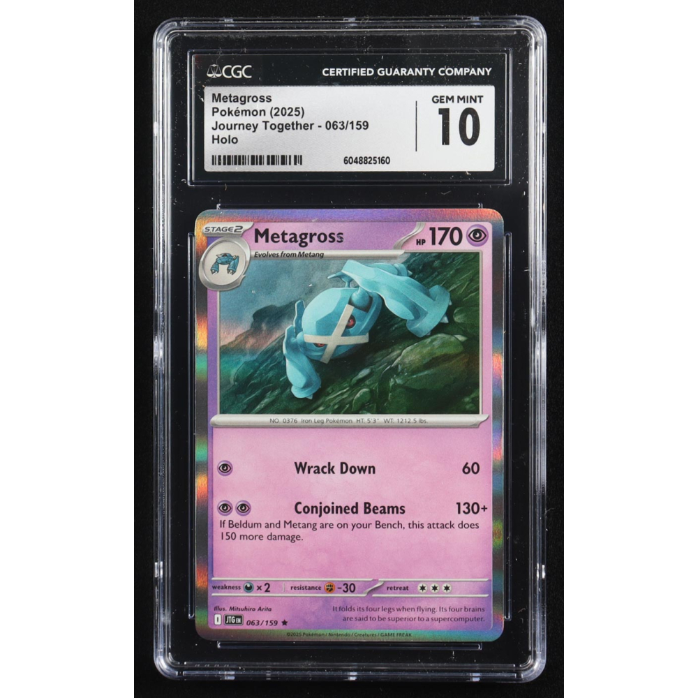 Metagross 2025 Pokemon Journey Together #063 (CGC 10) at PristineAuction.com