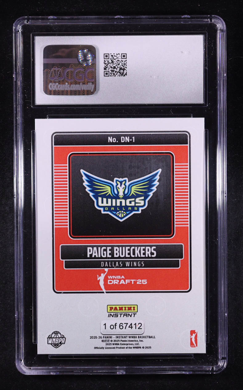 Paige Bueckers 2025 Panini Instant WNBA Draft Night #DN1 RC (CGC 10) at PristineAuction.com Paige Bueckers 2025 Panini Instant WNBA Draft Night #DN1 RC (CGC 10) at PristineAuction.com