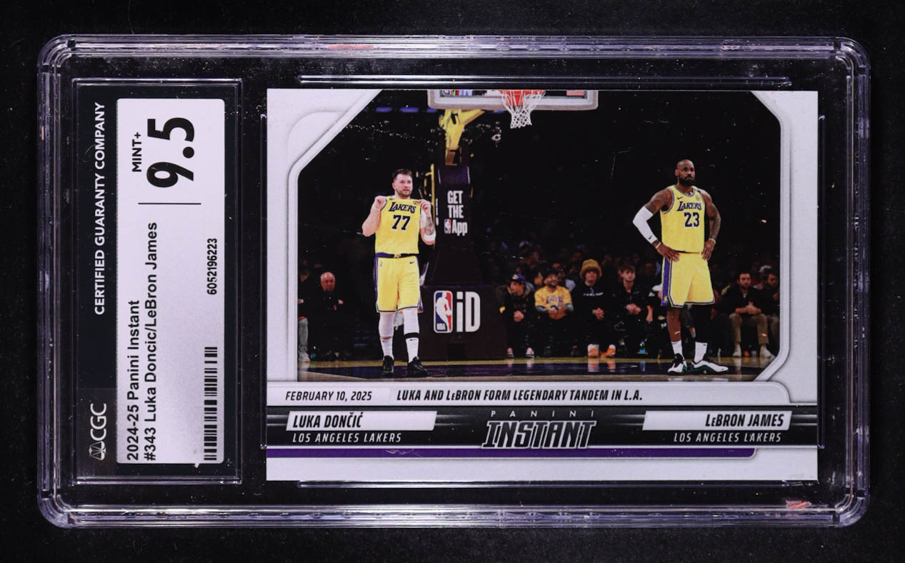 Luka Doncic / Lebron James 2024-25 Panini Instant Legendary Tendem #343 (CGC 9.5) at PristineAuction.com Luka Doncic / Lebron James 2024-25 Panini Instant Legendary Tendem #343 (CGC 9.5) at PristineAuction.com