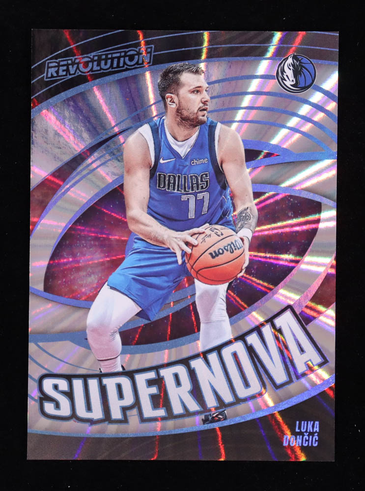 Luka Doncic 2023-24 Panini Revolution Supernova Sunburst #1 #32/75 at PristineAuction.com Luka Doncic 2023-24 Panini Revolution Supernova Sunburst #1 #32/75 at PristineAuction.com