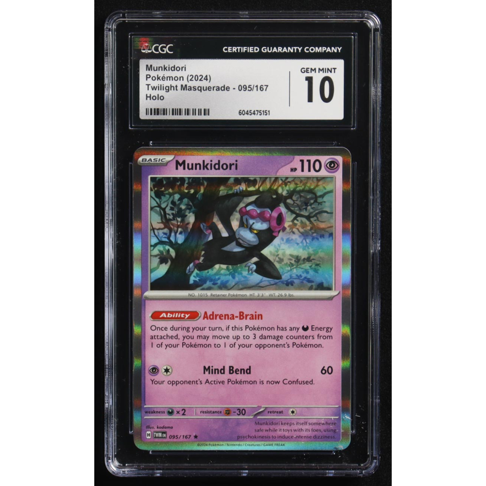 Munkidori 2024 Pokemon Twilight Masquerade #095 (CGC 10) at PristineAuction.com