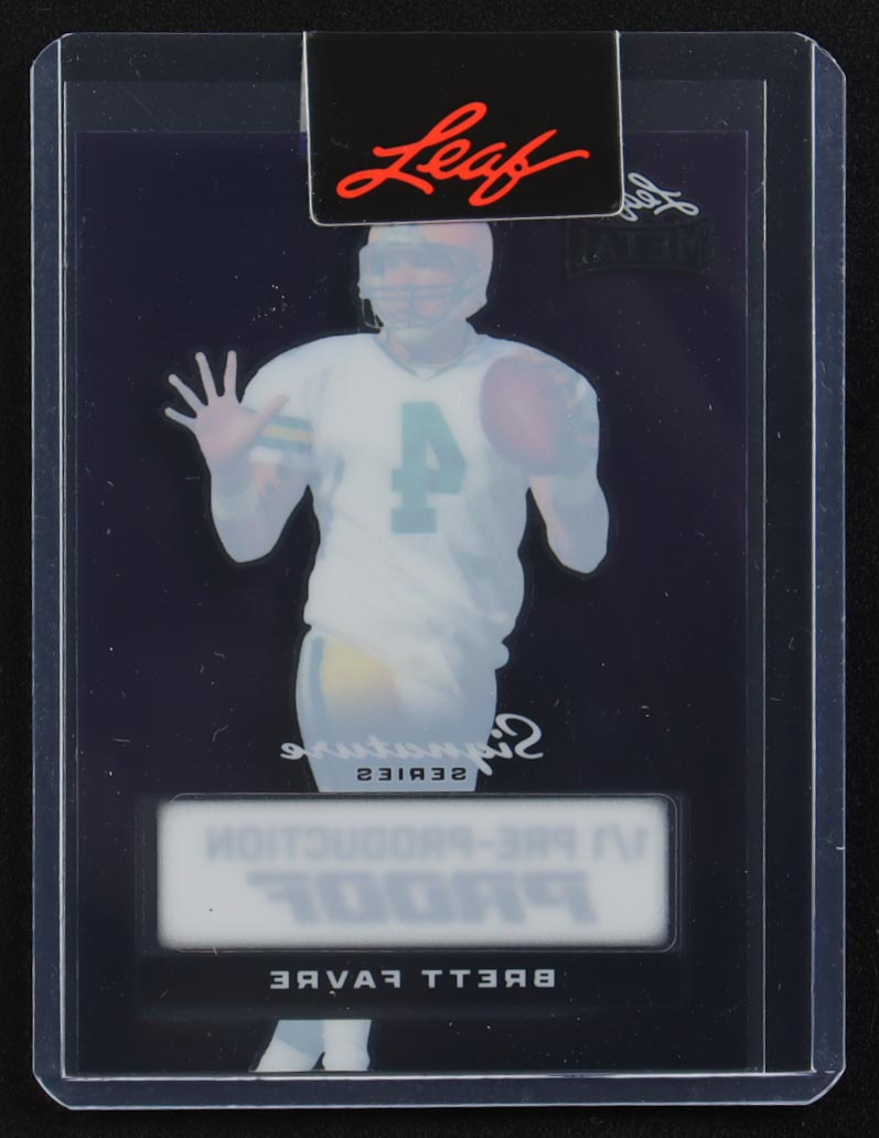 Brett Favre 2024 Leaf Metal Signature Series Purple #1/1 Pre-Production Proof at PristineAuction.com Brett Favre 2024 Leaf Metal Signature Series Purple #1/1 Pre-Production Proof at PristineAuction.com