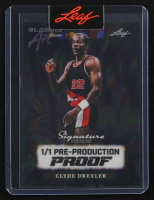 Clyde Drexler 2024 Leaf Metal Classic Art #1/1 Pre-Production Proof at PristineAuction.com