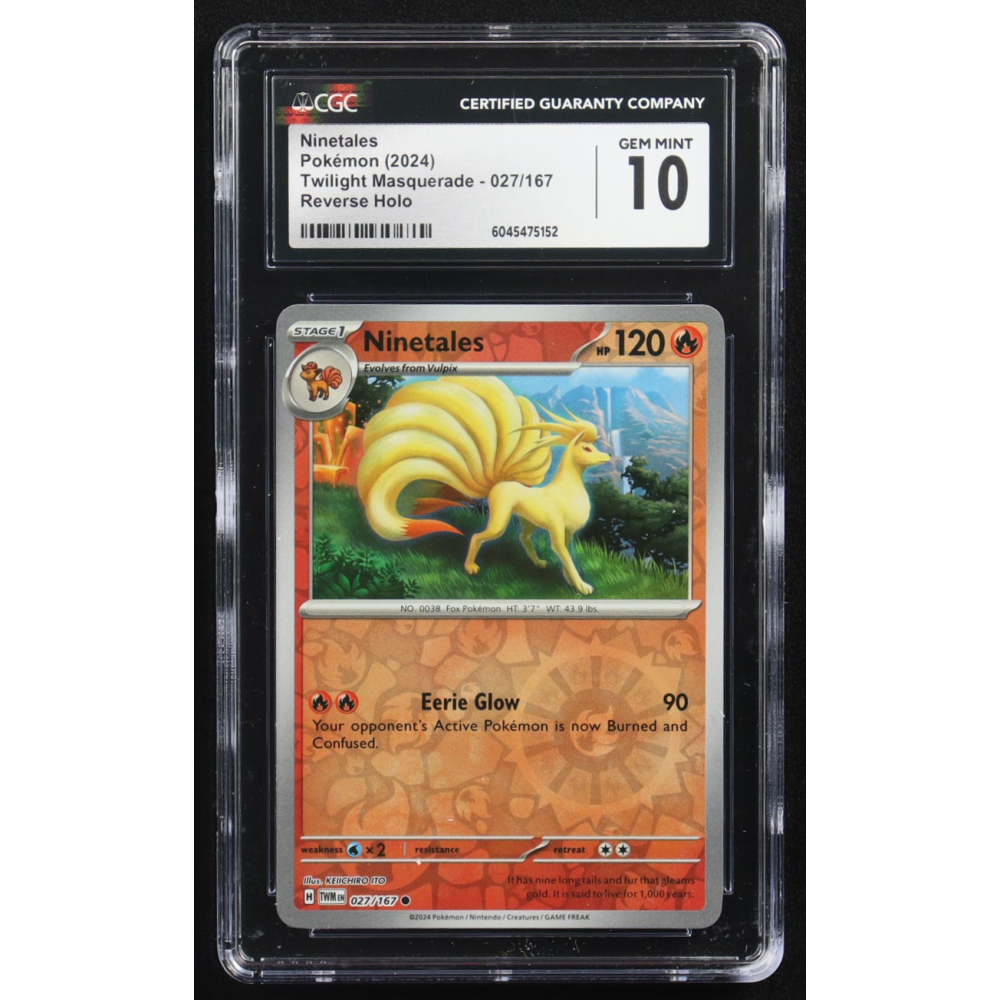 Ninetales 2024 Pokemon Twilight Masquerade #027 (CGC 10) at PristineAuction.com