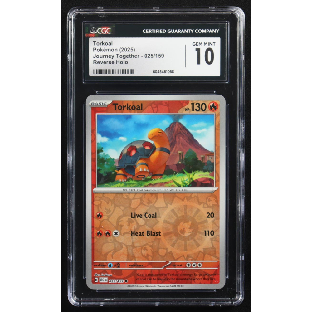 Torkoal 2025 Pokemon Journey Together #025 (CGC 10) at PristineAuction.com