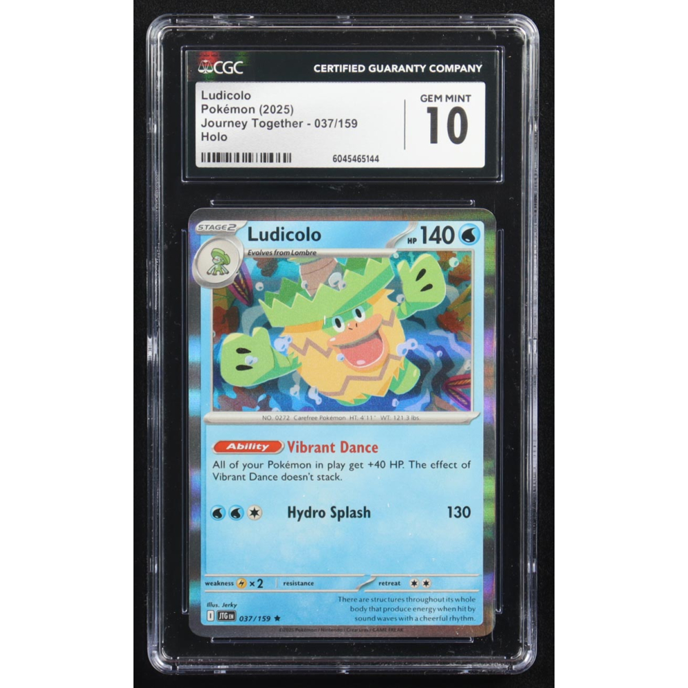 Ludicolo 2025 Pokemon Journey Together #037 (CGC 10) at PristineAuction.com
