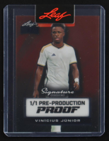 Vinicus Junior 2024 Leaf Metal Signature Series Red #1/1 Pre-Production Proof at PristineAuction.com