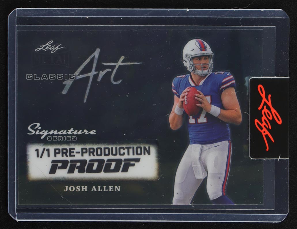 Josh Allen 2024 Leaf Metal Signature Series Classic Art #1/1 Pre-Production Proof at PristineAuction.com Josh Allen 2024 Leaf Metal Signature Series Classic Art #1/1 Pre-Production Proof at PristineAuction.com