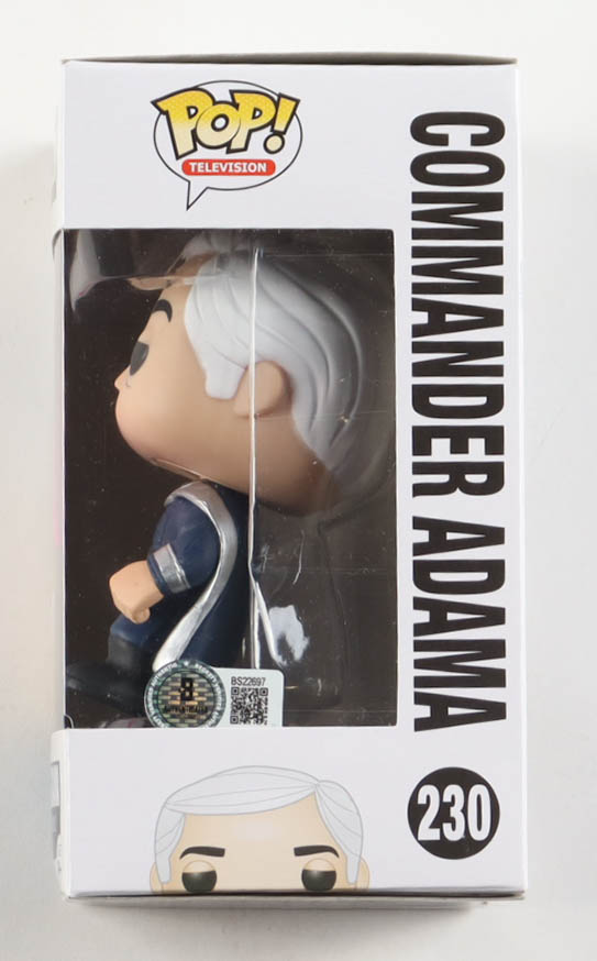 Edward James Olmos Signed "Battlestar Galactica" #230 Commander Adama Funko Pop! Vinyl Figure (Beckett) at PristineAuction.com Edward James Olmos Signed "Battlestar Galactica" #230 Commander Adama Funko Pop! Vinyl Figure (Beckett) at PristineAuction.com