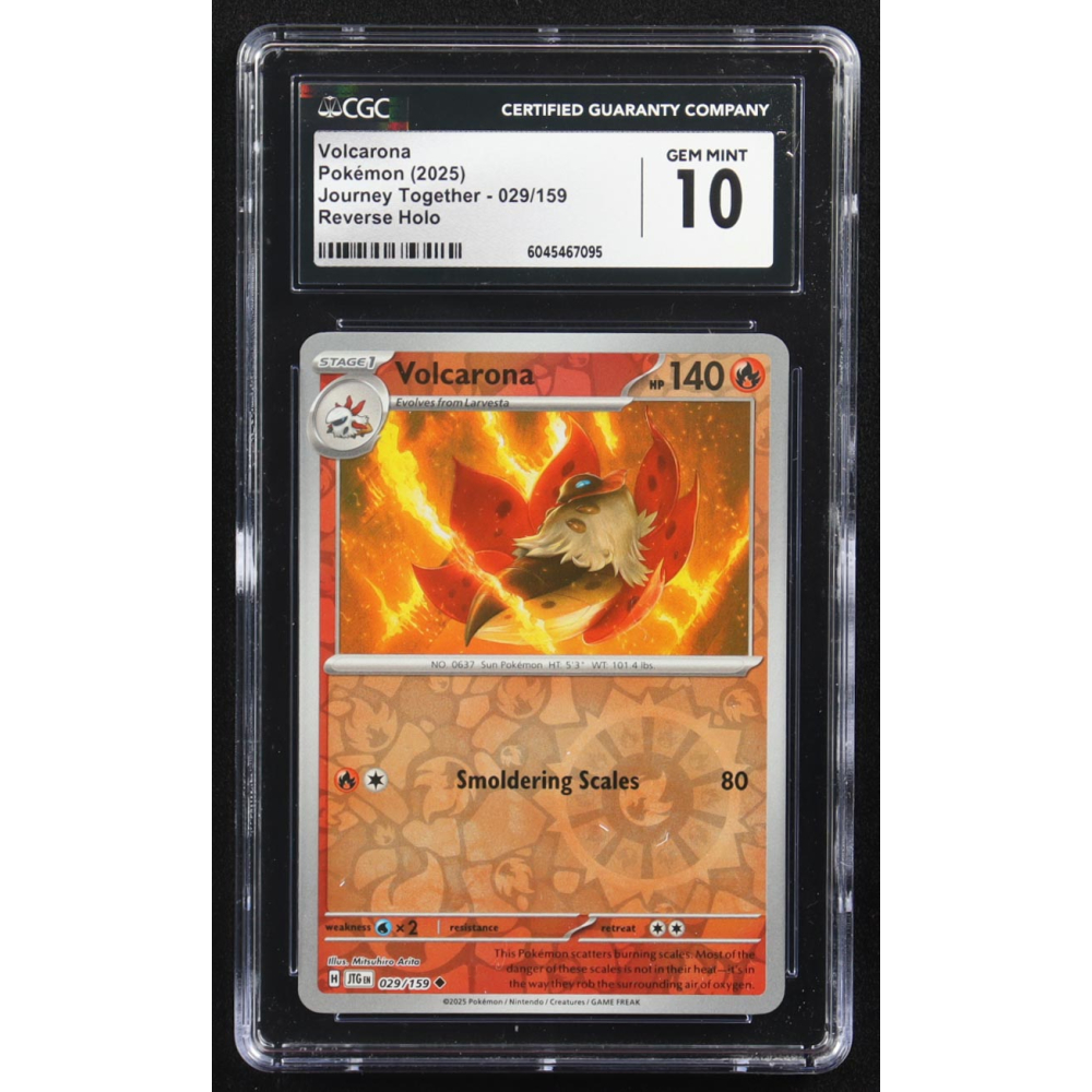 Volcarona 2025 Pokemon Journey Together #029 (CGC 10) at PristineAuction.com