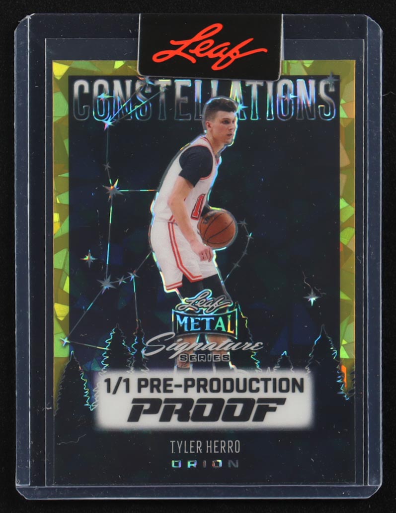 Tyler Herro 2024 Leaf Metal Constellations Gold Crystal #1/1 Pre-Production Proof at PristineAuction.com Tyler Herro 2024 Leaf Metal Constellations Gold Crystal #1/1 Pre-Production Proof at PristineAuction.com