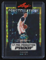 Tyler Herro 2024 Leaf Metal Constellations Gold Crystal #1/1 Pre-Production Proof at PristineAuction.com