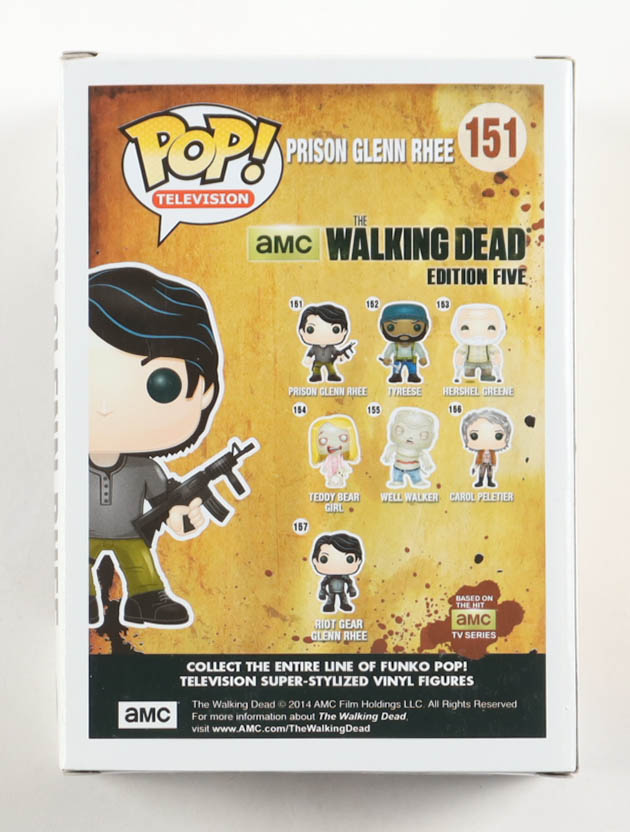 Steven Yeun Morgan Signed "The Walking Dead" #151 Prison Glenn Rhee Funko Pop! Vinyl Figure (Beckett) at PristineAuction.com Steven Yeun Morgan Signed "The Walking Dead" #151 Prison Glenn Rhee Funko Pop! Vinyl Figure (Beckett) at PristineAuction.com