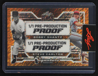 Bobby Shantz / Steve Carlton 2024 Leaf Metal Signature Series Orange Shimmer #1/1 Pre-Production Proof at PristineAuction.com