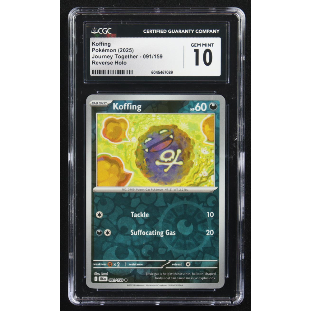 Koffing 2025 Pokemon Journey Together #091 (CGC 10) at PristineAuction.com