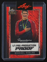 Michael Phelps 2024 Leaf Metal Signature Series Red Shimmer #1/1 Pre-Production Proof at PristineAuction.com