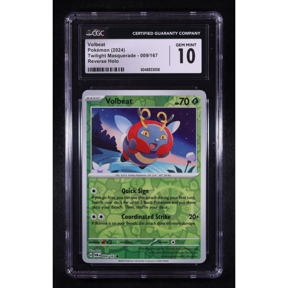 Volbeat 2024 Pokemon Twilight Masquerade #009 (CGC 10) at PristineAuction.com