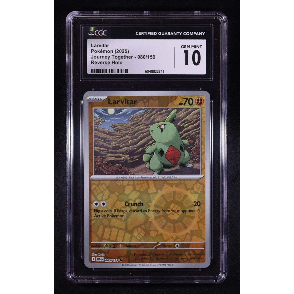 Larvitar 2025 Pokemon Journey Together #080 (CGC 10) at PristineAuction.com