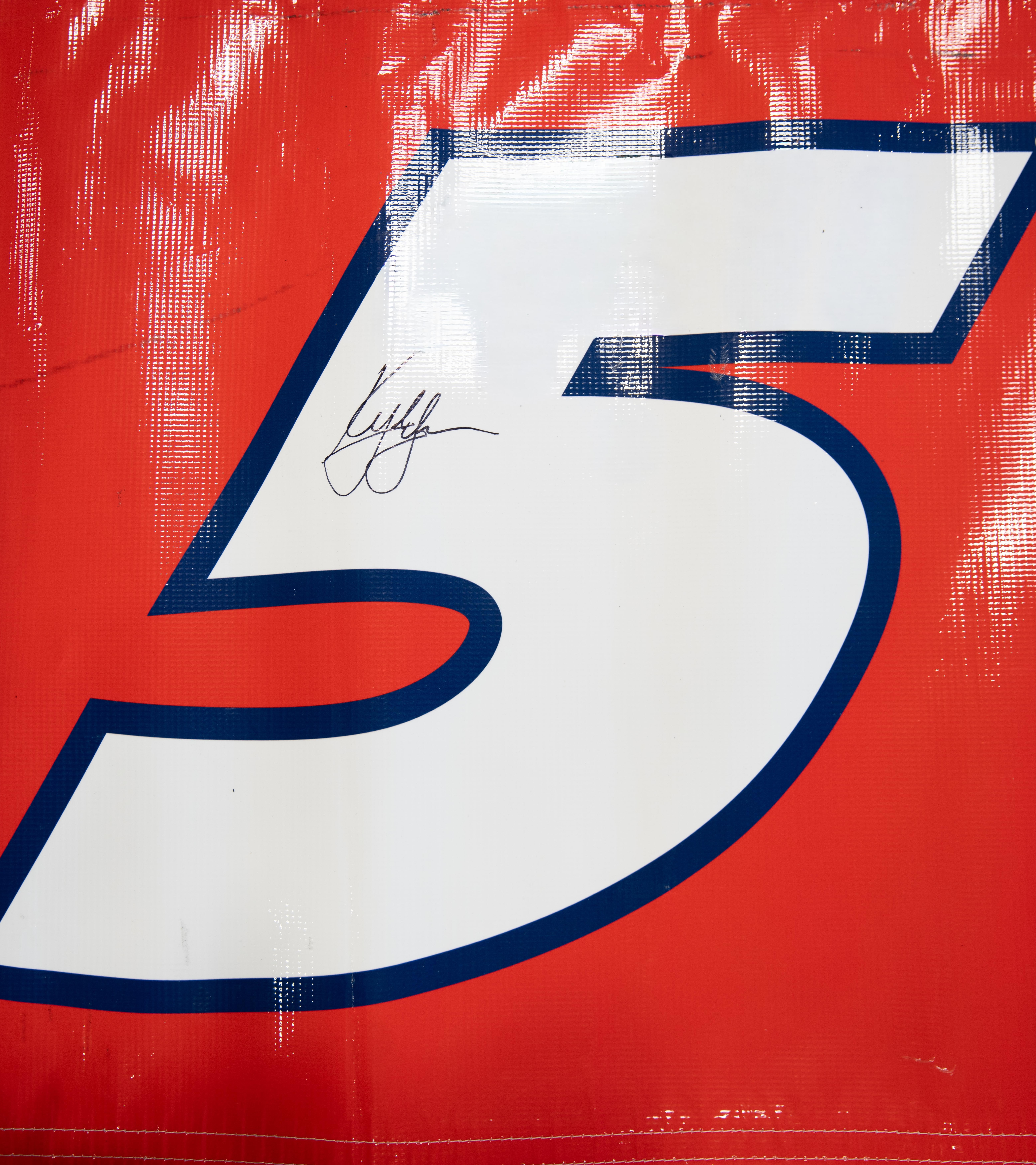 Kyle Larson Signed #5 Valvoline Race-Used Pit Wall Banner (PA) at PristineAuction.com Kyle Larson Signed #5 Valvoline Race-Used Pit Wall Banner (PA) at PristineAuction.com