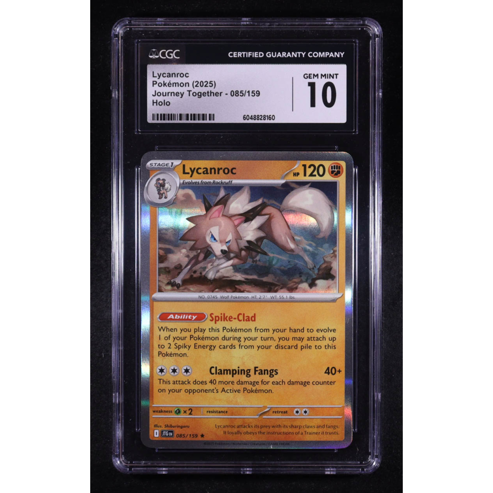 Lycanroc 2025 Pokemon Journey Together #085 (CGC 10) at PristineAuction.com