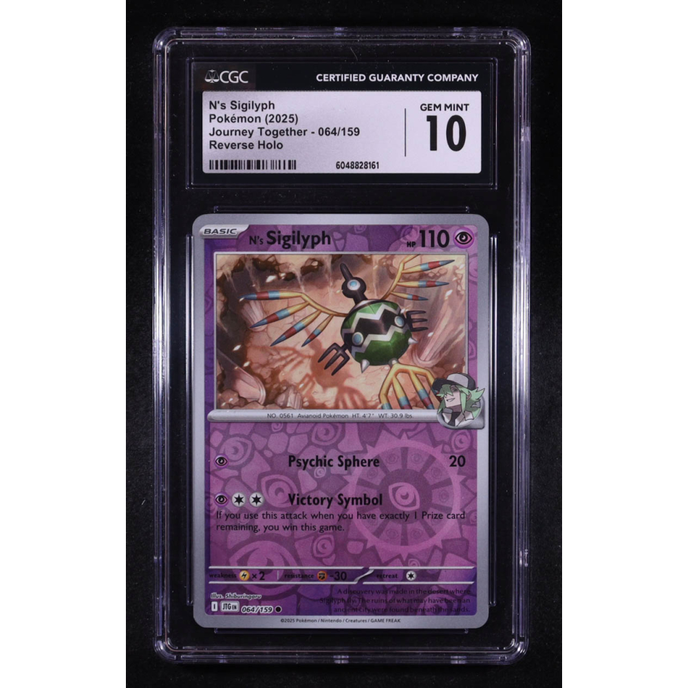N's Sigilyph 2025 Pokemon Journey Together #064 (CGC 10) at PristineAuction.com