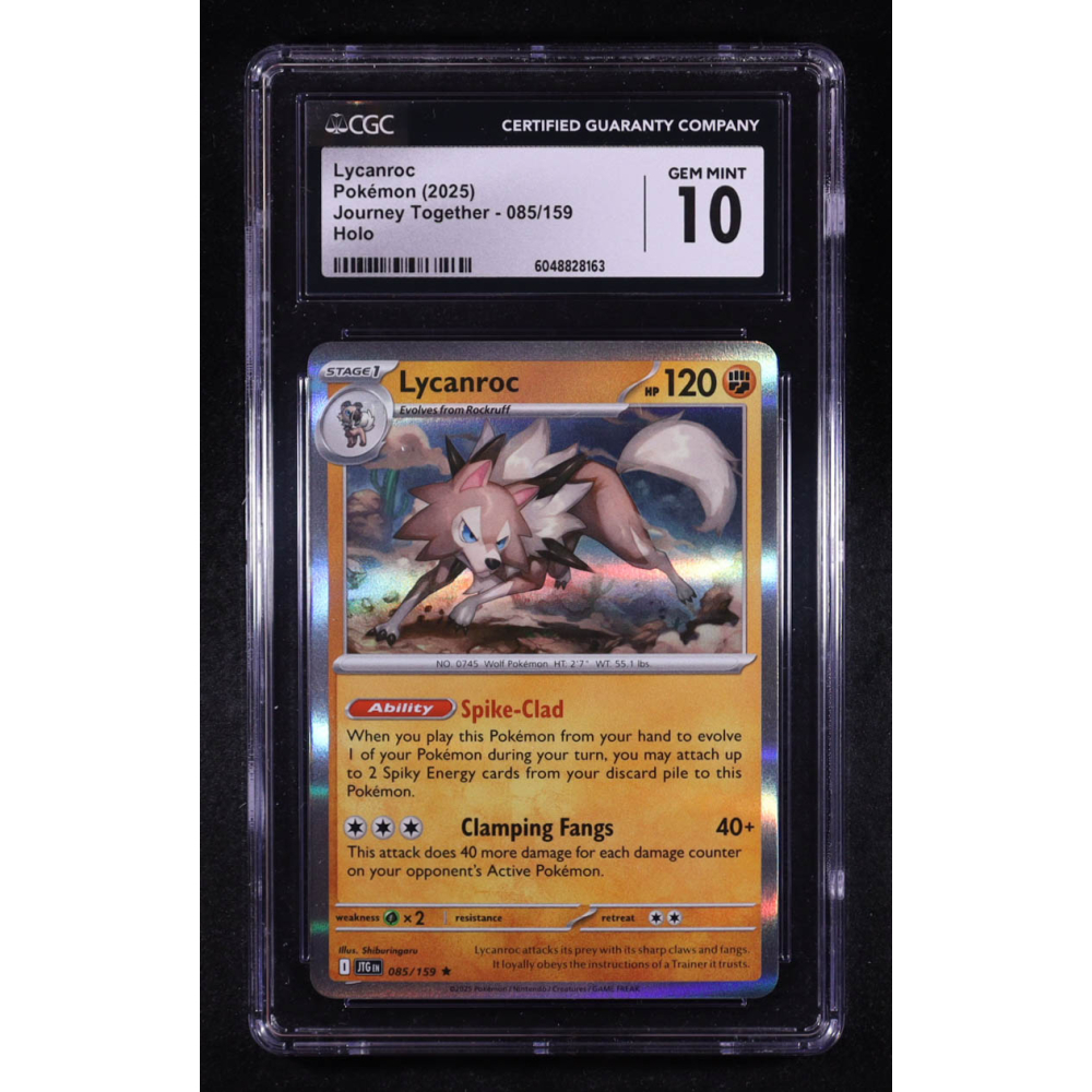 Lycanroc 2025 Pokemon Journey Together #085 (CGC 10) at PristineAuction.com